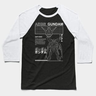 Gundam Aegis GAT-X303 Black and White Streetwear Shirt mobile suit Baseball T-Shirt